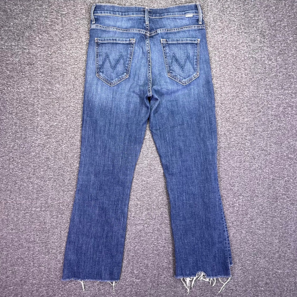 Mother The Insider Crop Step Fray Women 28x25 Blue Slim Bootcut Casual High Rise - Picture 2 of 16